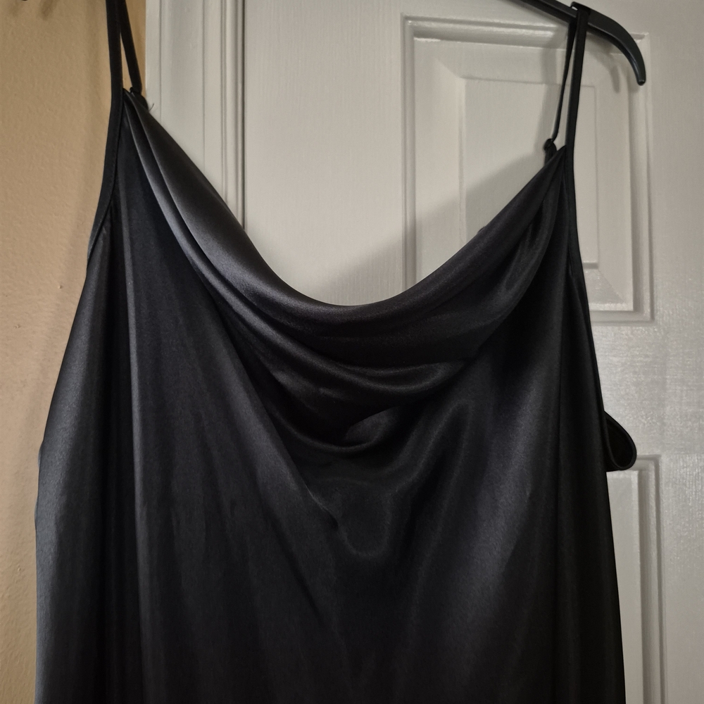 Bebe Elegant Black Satin Slip Dress - Picture 5 of 8